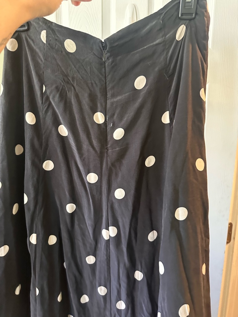 Sézane Ecru Polka Dot Midi Skirt - Black with Ecru Dots - Picture 5 of 5